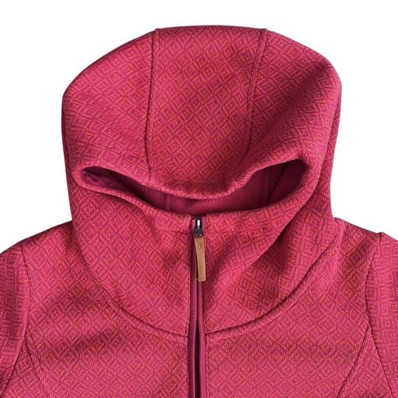 Bench Womens Fleece Lined Hoodie Full Zip Jacket Pink Red Pockets Large - Picture 8 of 16
